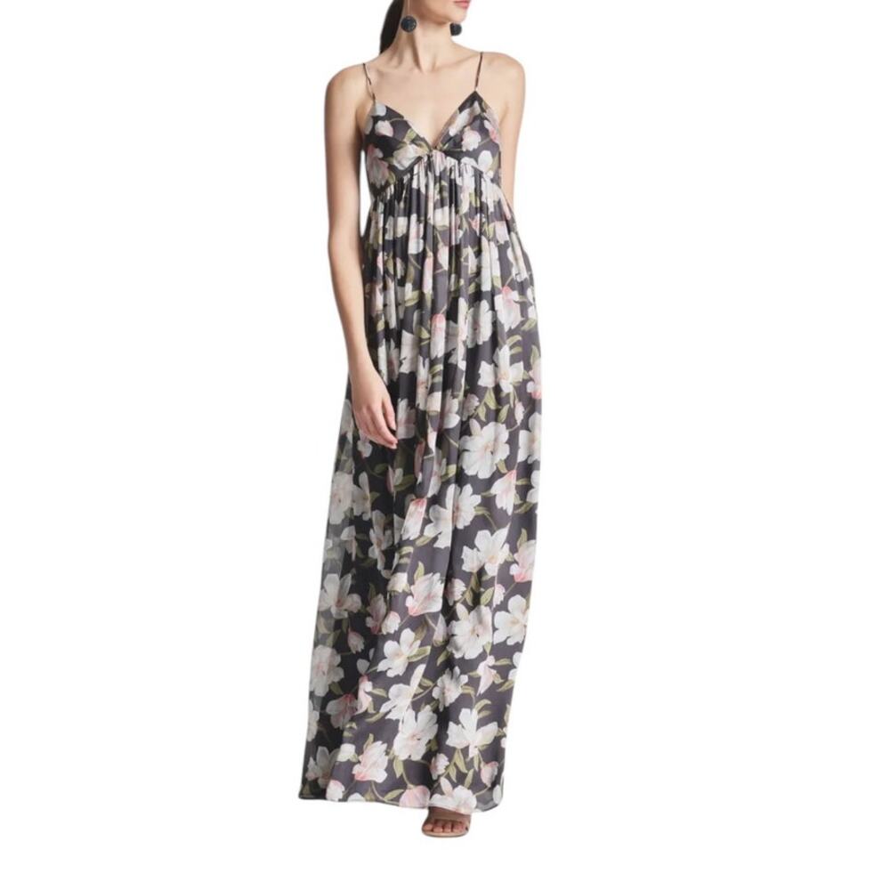 Sachin + Babi NEW Size 8 Jessica Floral V Neck Empire Waist Ebony Garden Gown